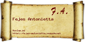 Fejes Antonietta névjegykártya